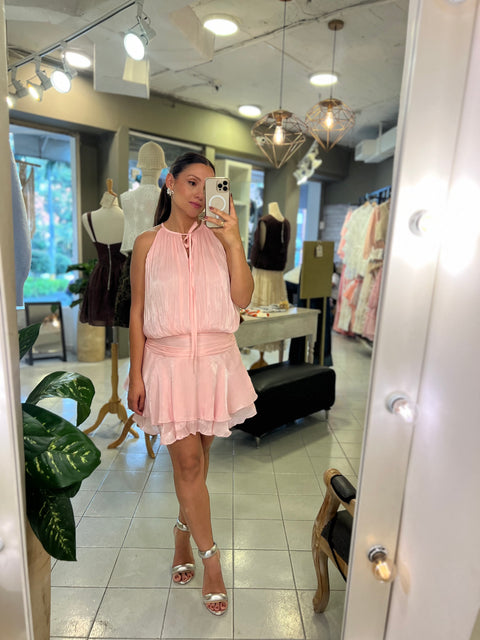 Vestido Rosa Chifon