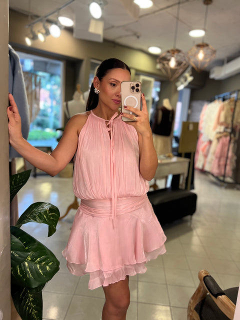 Vestido Rosa Chifon