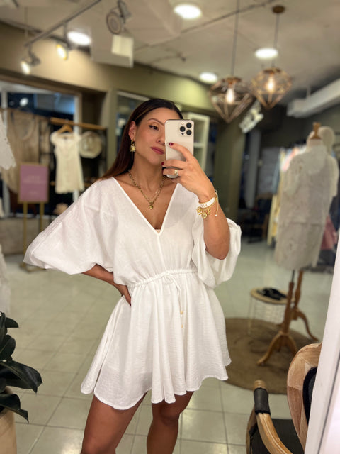 Vestido Cuello V Manga