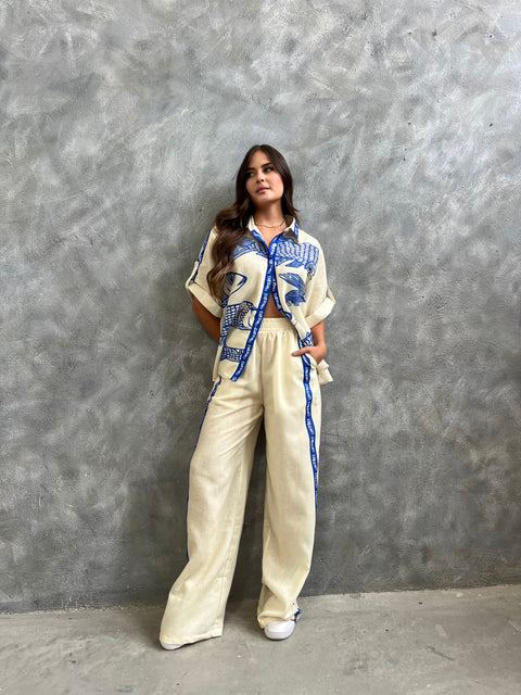 Conjunto Camisa + Pantalon Pez Azul