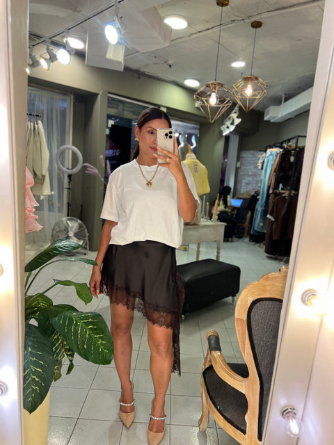 Falda corta café boleros