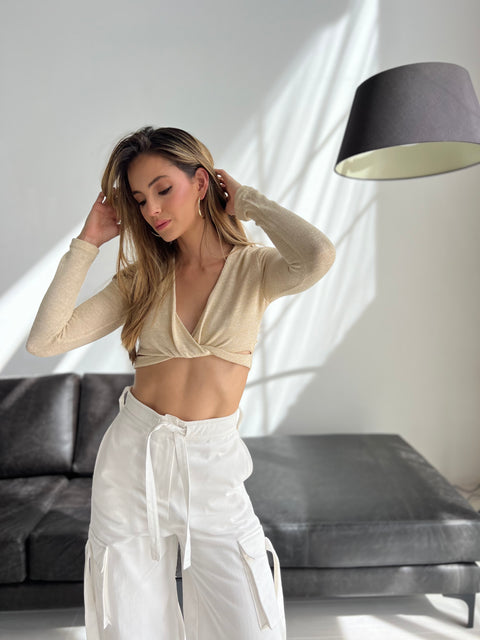 Crop Top Brillo Cruce
