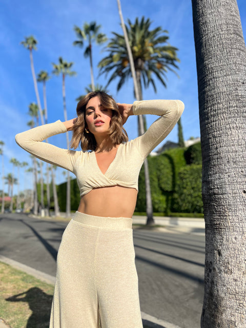Crop Top Brillo Cruce