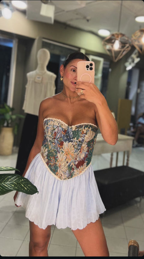 corset brocado beige