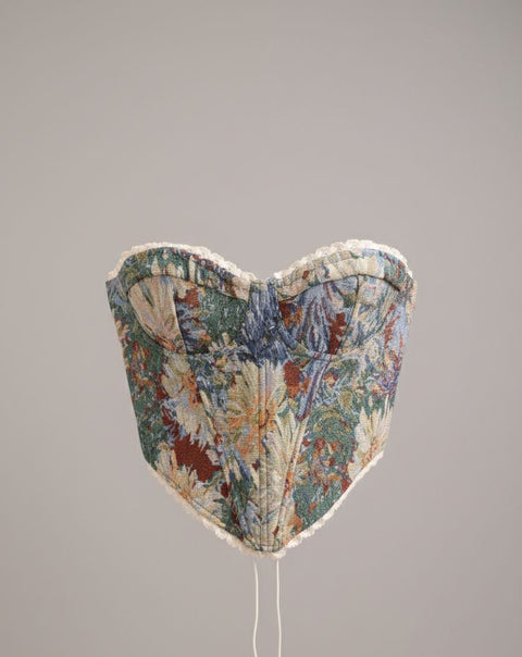 corset brocado beige