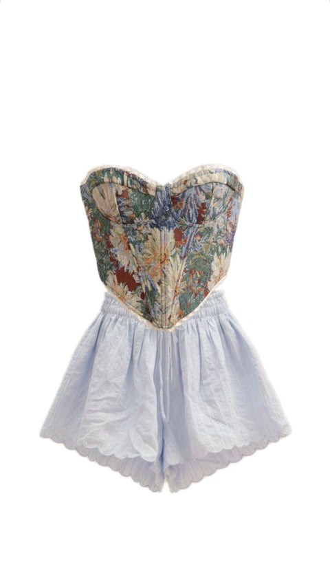 corset brocado beige